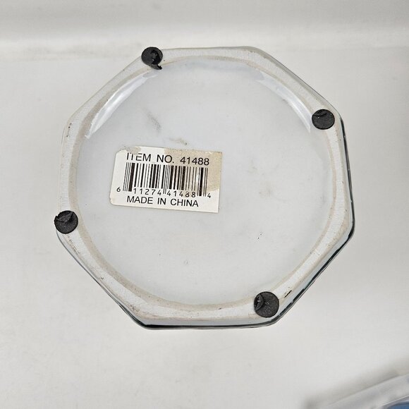 Hexagon Ceramic Canister Jar Floral Paisley Multicolor Lidded Kitchen Decor - Picture 8 of 10